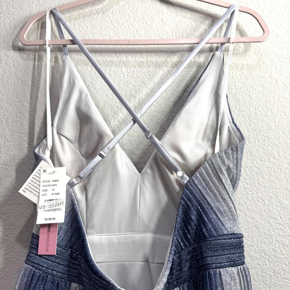 AQUA Cocktail‎ Mini Dress Medium Metallic Gradient Ombre Spaghetti Strap V-Neck - Picture 7 of 13